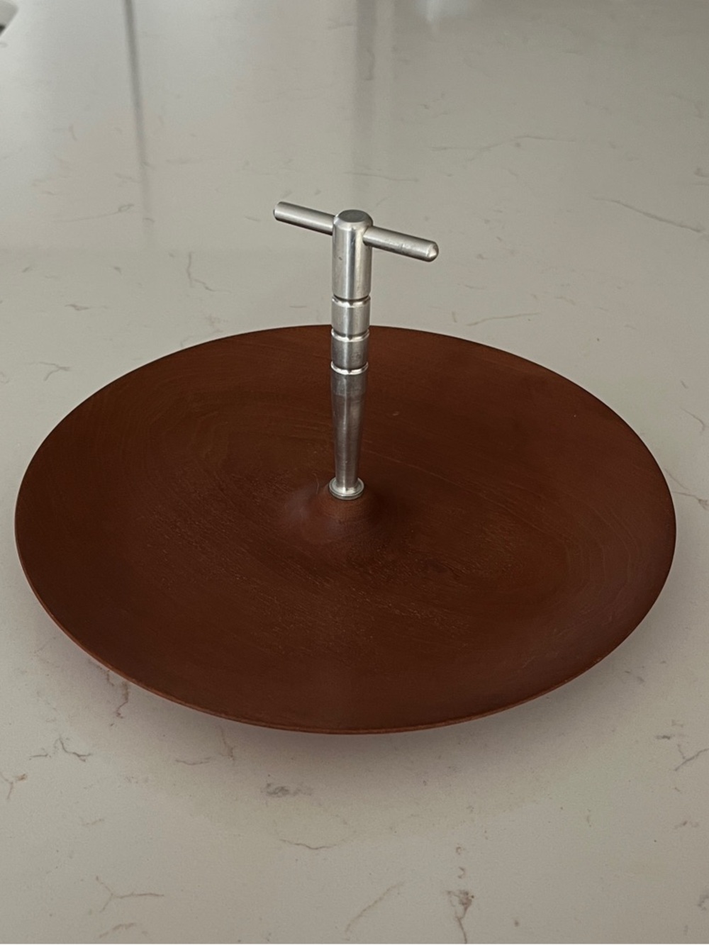 Mcm teak tidbit serving tray
